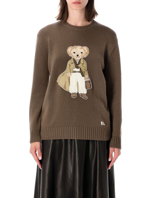 Cashmere Relaxed-Fit Crewneck Sweater with Polo Paint Patch