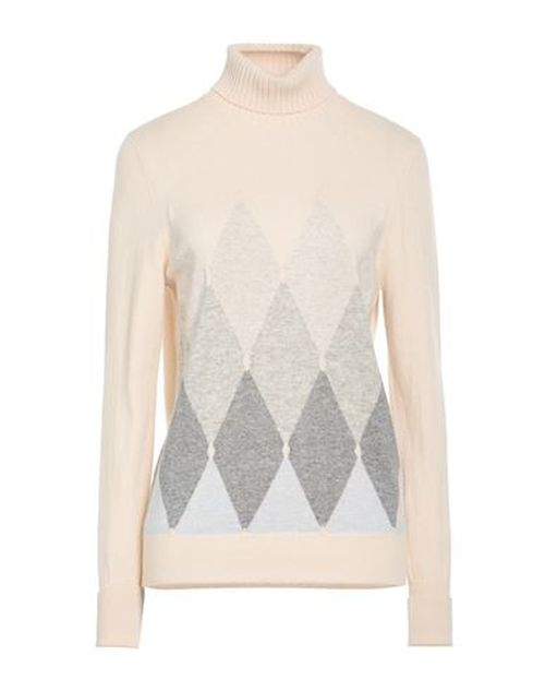Woman Turtleneck Cream Size 10 Cashmere