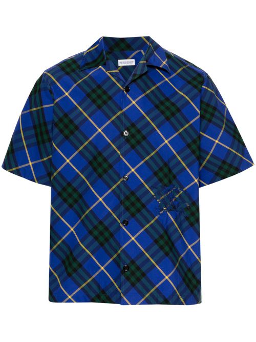 Check cotton shirt - Blue
