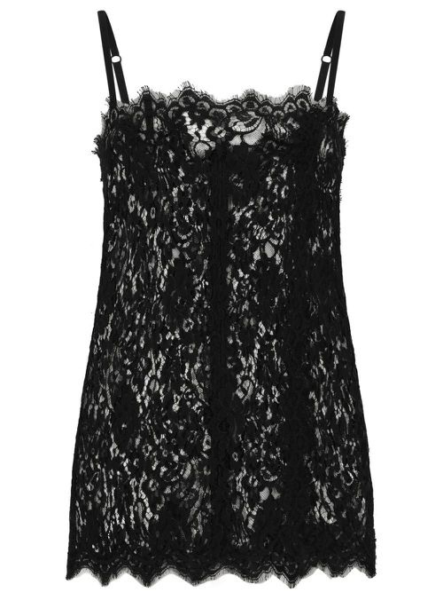 Lace square-neck camisole - Black