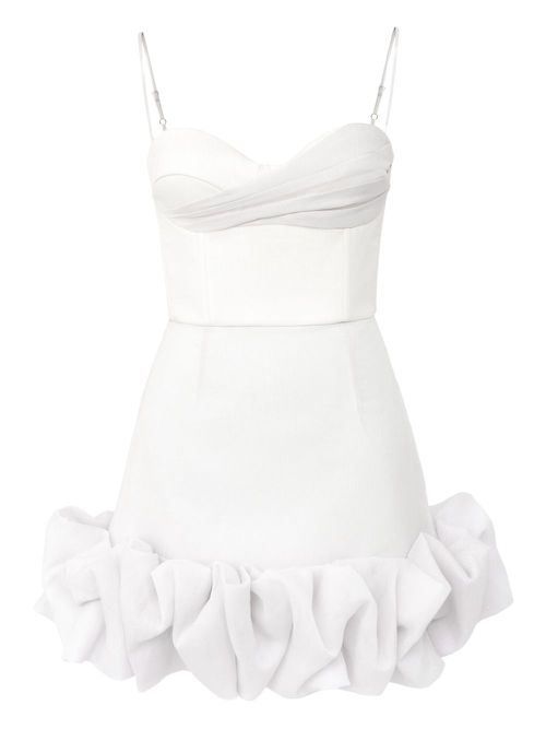 POST MERIDIEM draped ruffle mini dress - White