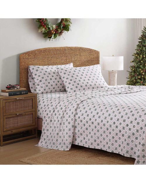 Palm Tree Trellis 100% Cotton Percale Sheet Set
