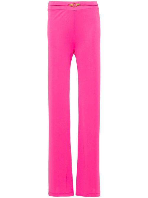 Snake-detail flared trousers - Pink
