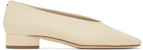 Aeyde Off-White Delia Leather Ballerina Flats