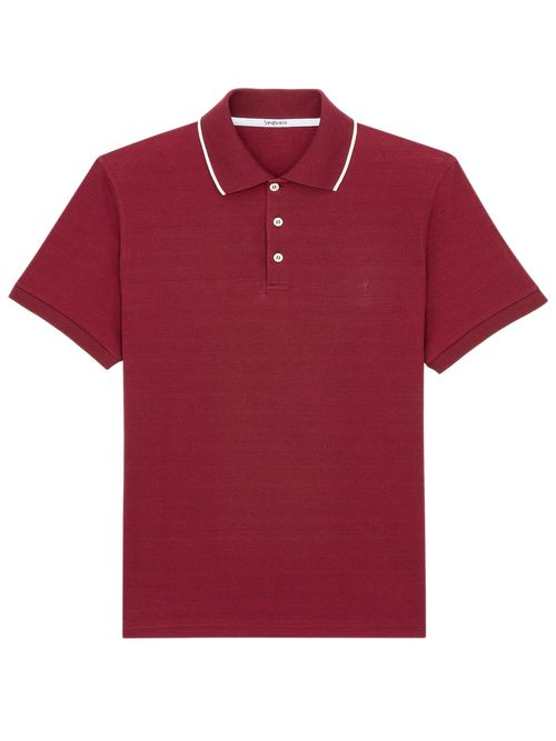 Polo-Style Short Sleeve Tee with Chest Embroidery - Size M