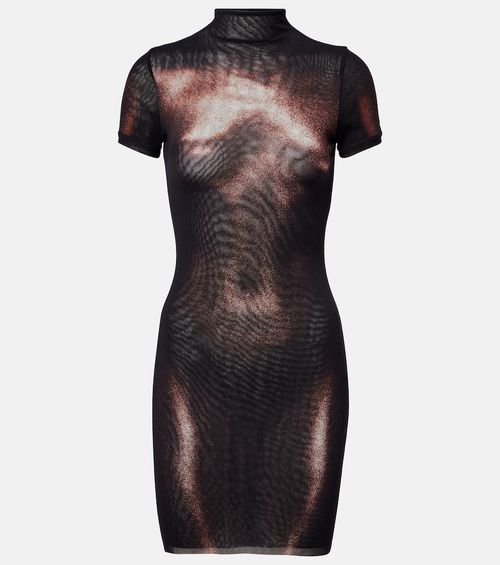Trompe l'oeil mesh minidress
