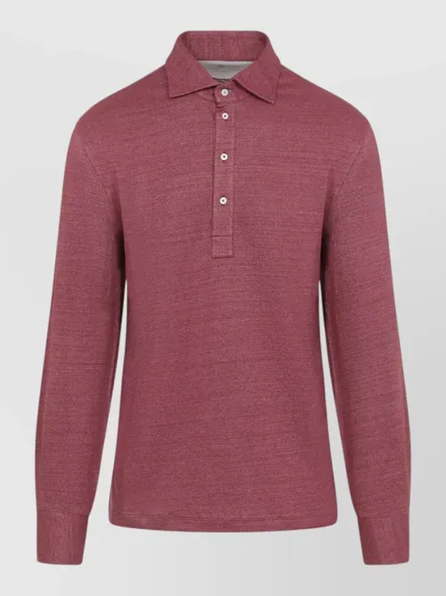 Brunello Cucinelli - long sleeve polo shirt straight cut