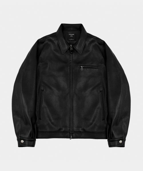 Chest Leather Jacket Black
