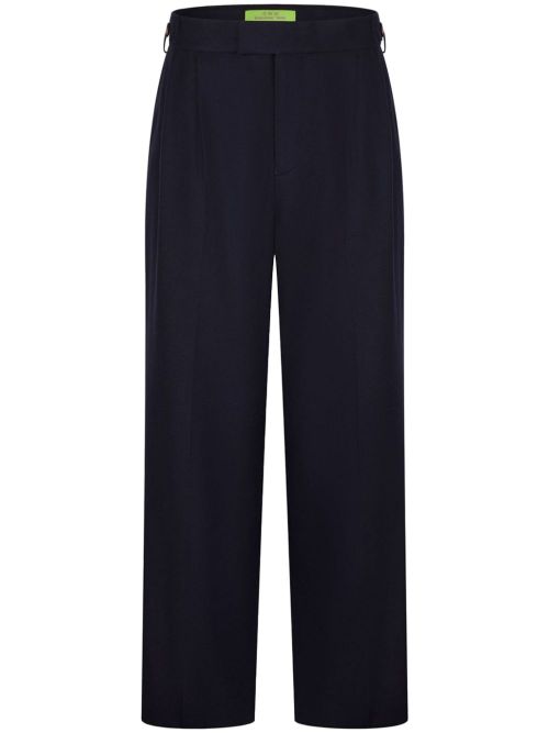 Pleat-detailing straight trousers - Blue