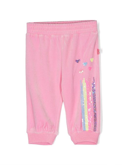 Sequin-embellished track pants - Pink