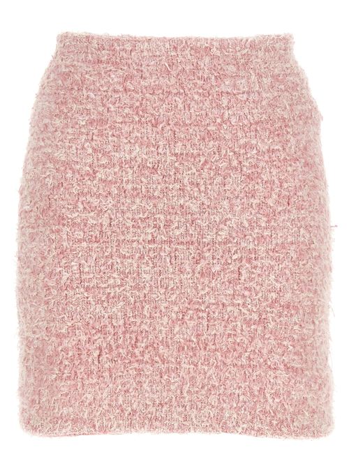 Cotton-Blend Tweed Skirt — Pink