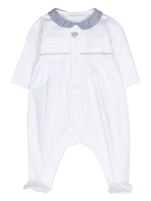 Collared cotton pajama - White