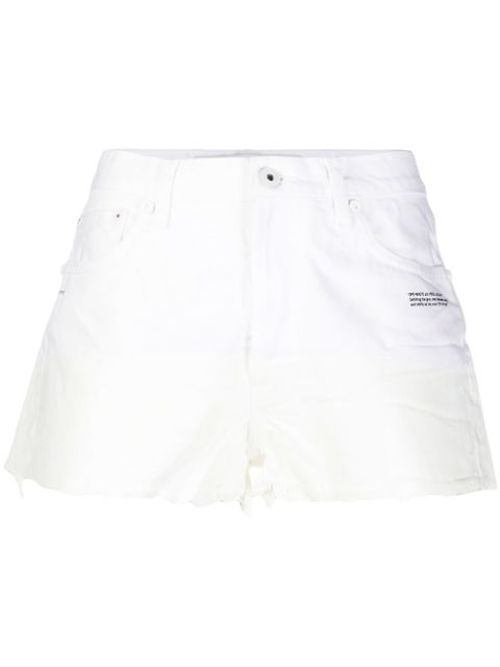 Dipped hem denim shorts