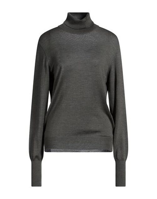 Woman Turtleneck Military green Size S Merino Wool, Silk, Cashmere