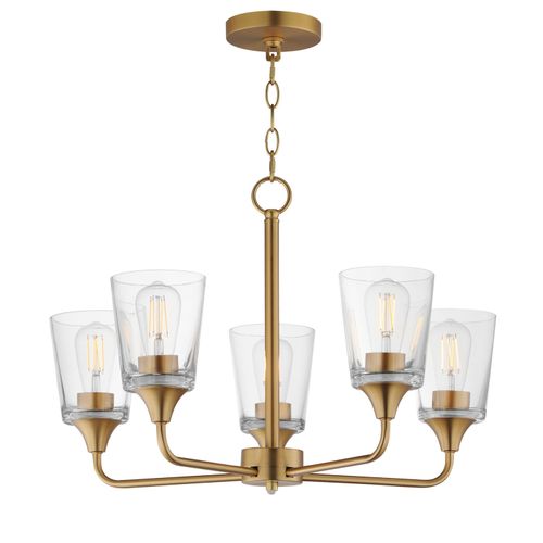 Natural Aged Brass Chandelier from the Hudson Collection