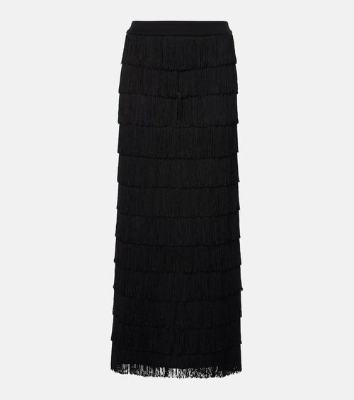 Emotional Essence fringed maxi skirt