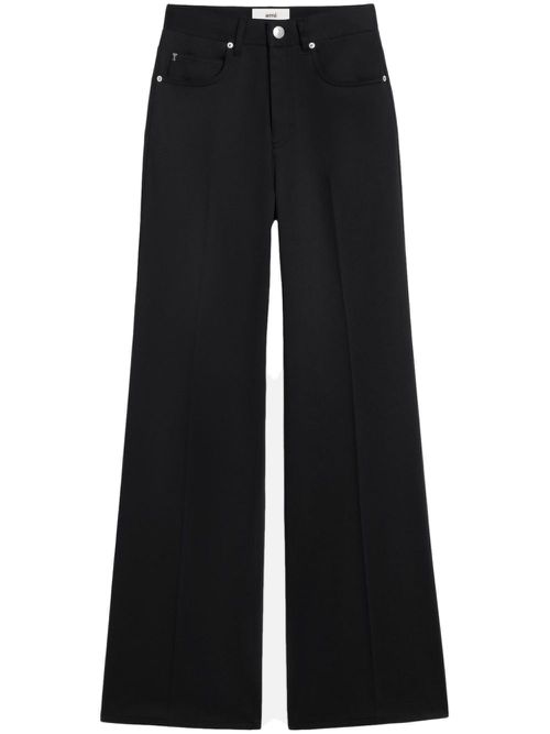 High-rise flared-leg jeans - Black