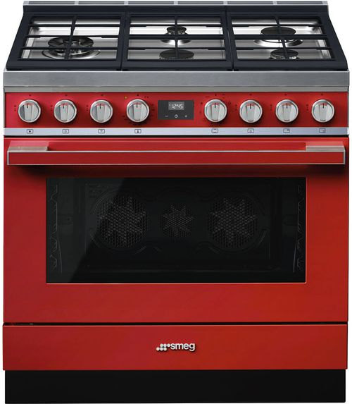 Smeg Portofino 36" Dual Fuel Natural Gas Range CPF36UGMR