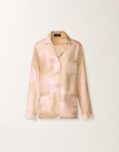 Printed silk twill shirt, memento rosae