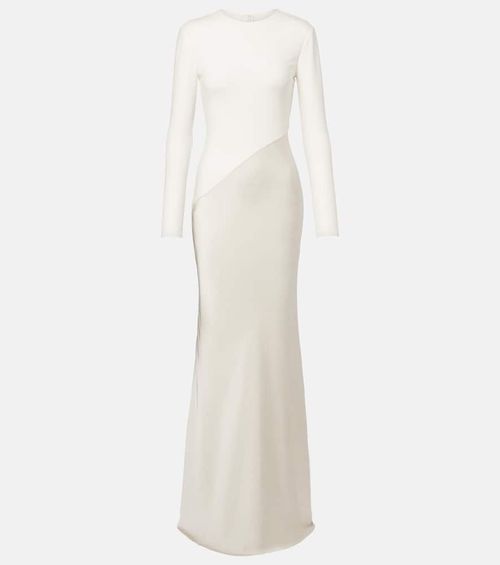 Satin and jersey gown