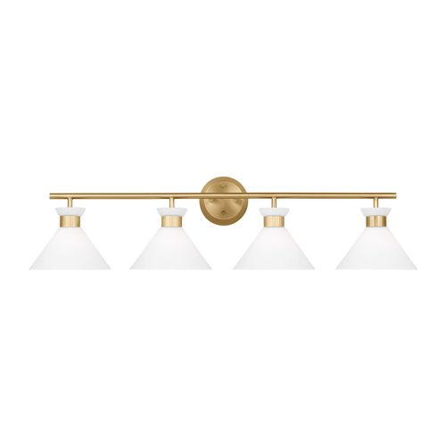 Satin Brass Four Light Bath from the Belcarra Collection