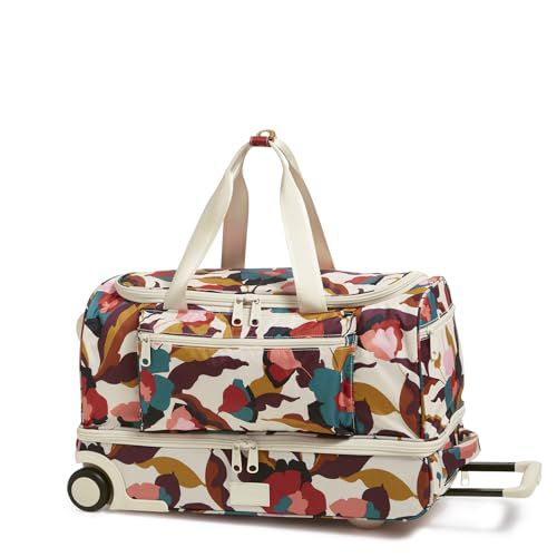 Vera Bradley Recycled Ripstop Foldable Rolling Duffel Bag