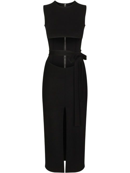 Belted midi dress - Black