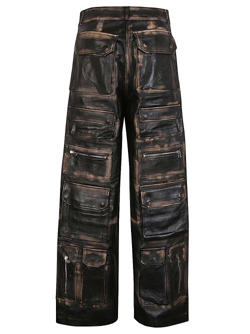 - Leather Cargo Trousers