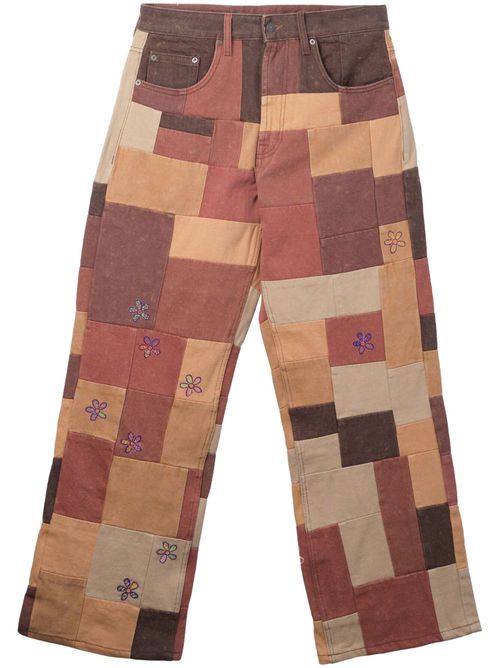 Military patchwork jeans - Brown