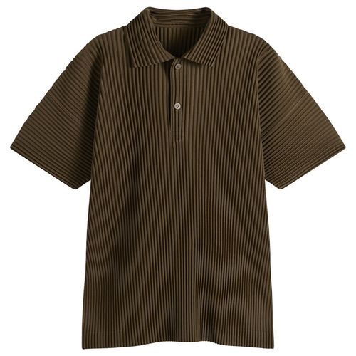 Men's Pleat Short Sleeve Shirt Genova Metal Ocher