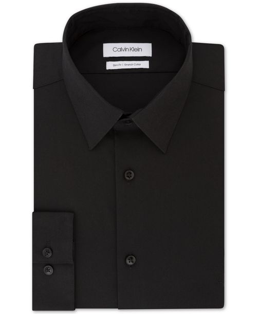 Men's Slim-Fit Stretch Dress Shirt, Online Exclusive Created for Macy's - Black