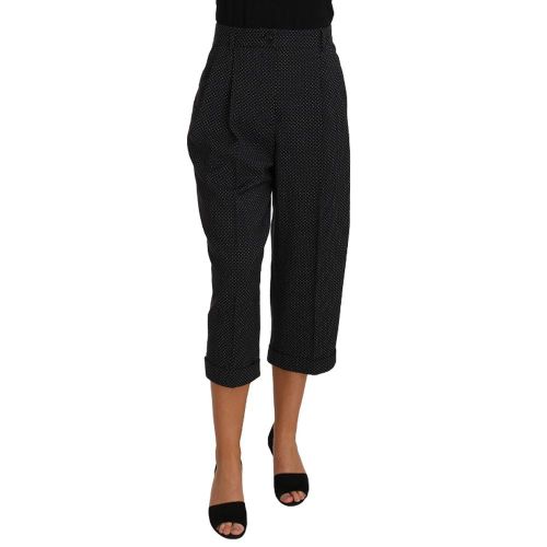 Polka Dot Virgin Wool Trousers — Black