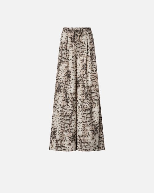Wide-leg trousers with snake print - L