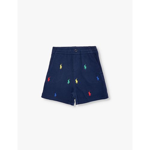 Boys Navy Kids Boys' Logo-embroidered Cotton Shorts 24 Months