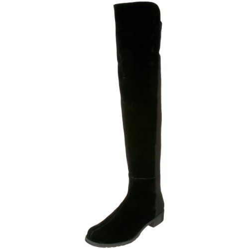 Stuart Weitzman The 5050 Boot Black Suede/Stretch Gabardine