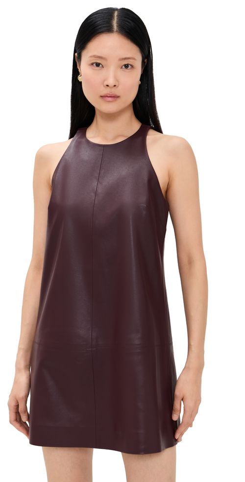 Molly Faux Leather Dress Chocolate