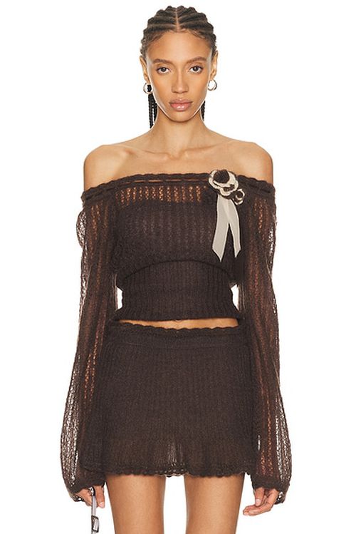 Mirror Palais Little Lamb Top in Brown - Brown. M also in L