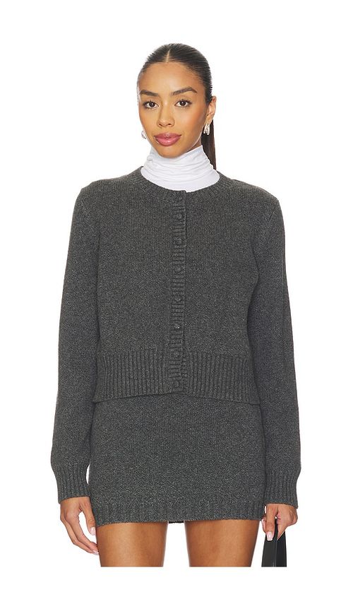 525 America Covered Button Cardigan in Charcoal. - S also in