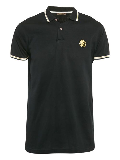 Cotton-pique polo shirt - Black