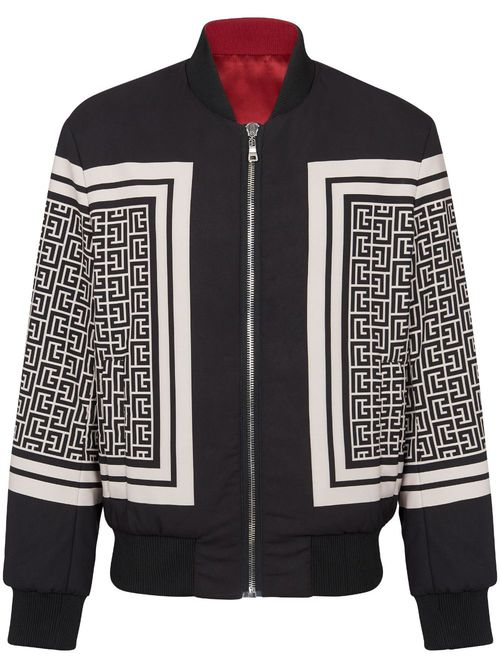 Monogram-print reversible bomber jacket - Black