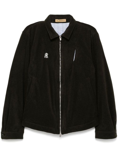 Appliqué logo shirt jacket - Green