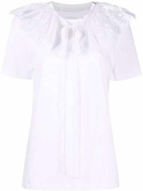 Detachable lace-collar T-shirt