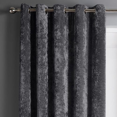 Intimates Crushed Velvet Ready Made Eyelet Curtains