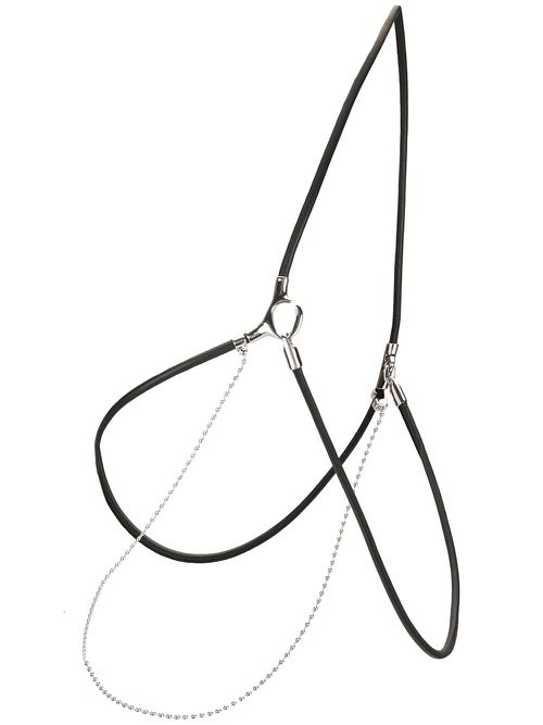 Three-part chain detail braces - Black