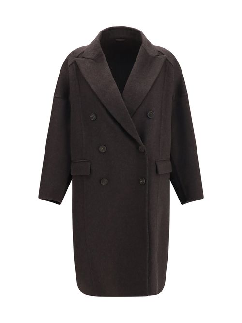 Double-Breasted Cashmere Coat — Brown