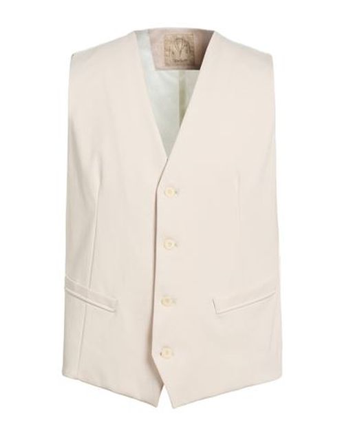 Man Tailored Vest Off white Size 36 Cotton, Polyamide, Elastane