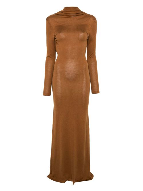 Aya Muse - Longsleeved Open-Back Maxi Dress - Women's - Silk/Cashmere