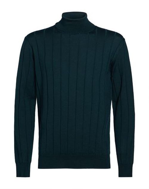 Man Turtleneck Dark green Size 44 Wool
