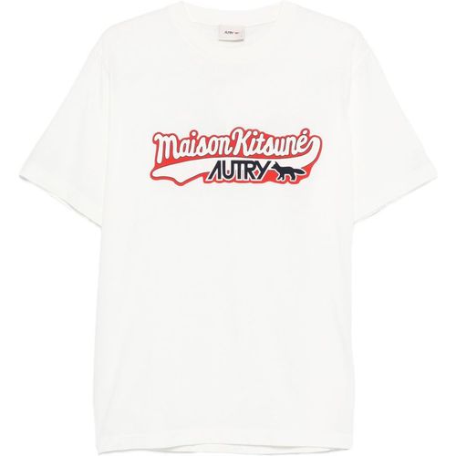 Autry X Maison Kitsune Logo katoenen t -shirt