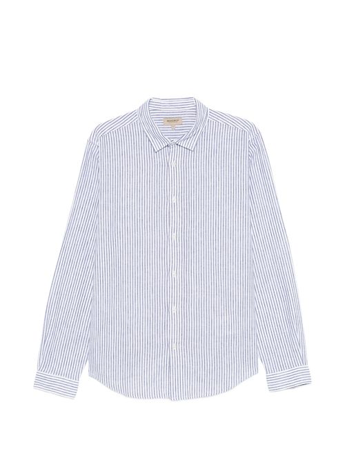 Striped Cotton-Linen Long-Sleeve Button-Down Shirt